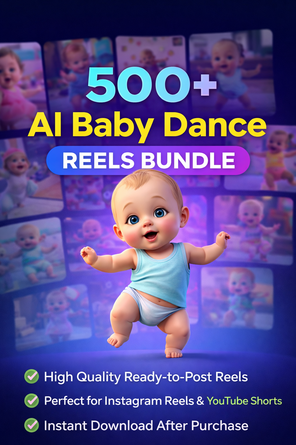 Ai Baby dance reel bundle 500++ | Viral Content Pack | Instant Download – AmyWorld