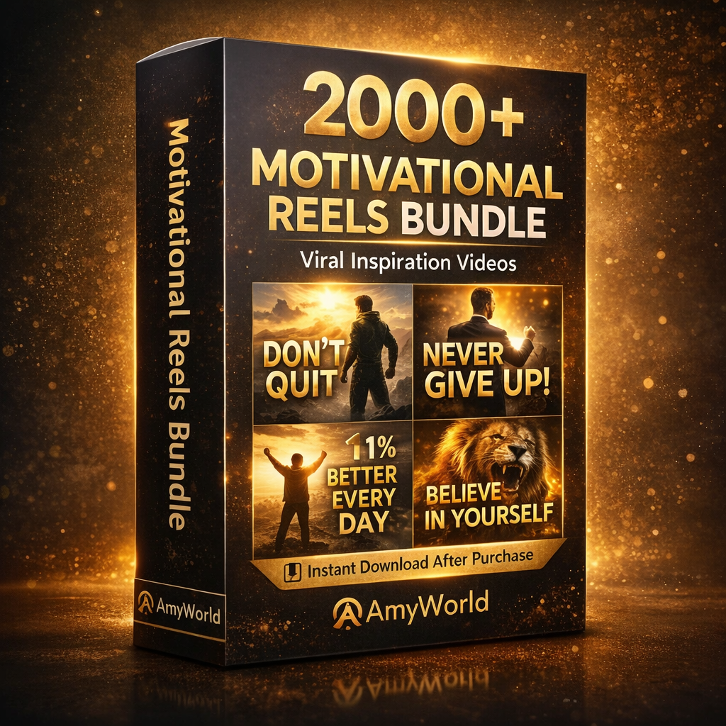 2000+ Motivational Reels Bundle | Viral Inspiration Videos | Instant Download – AmyWorld