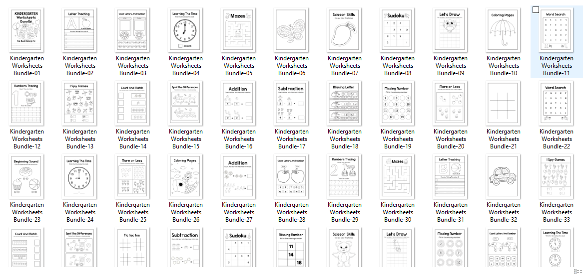 Kindergarten Worksheets Bundle | 1000+ Printable Activities | Preschool Learning Pack | Kids Educational Worksheets | Instant Download
