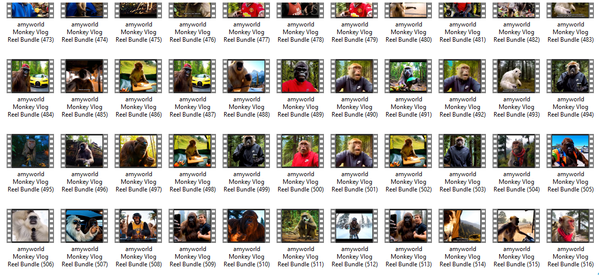 500+ AI Monkey Vlog Reels Bundle | Funny Viral Animal Reels Pack | Instant Download – AmyWorld