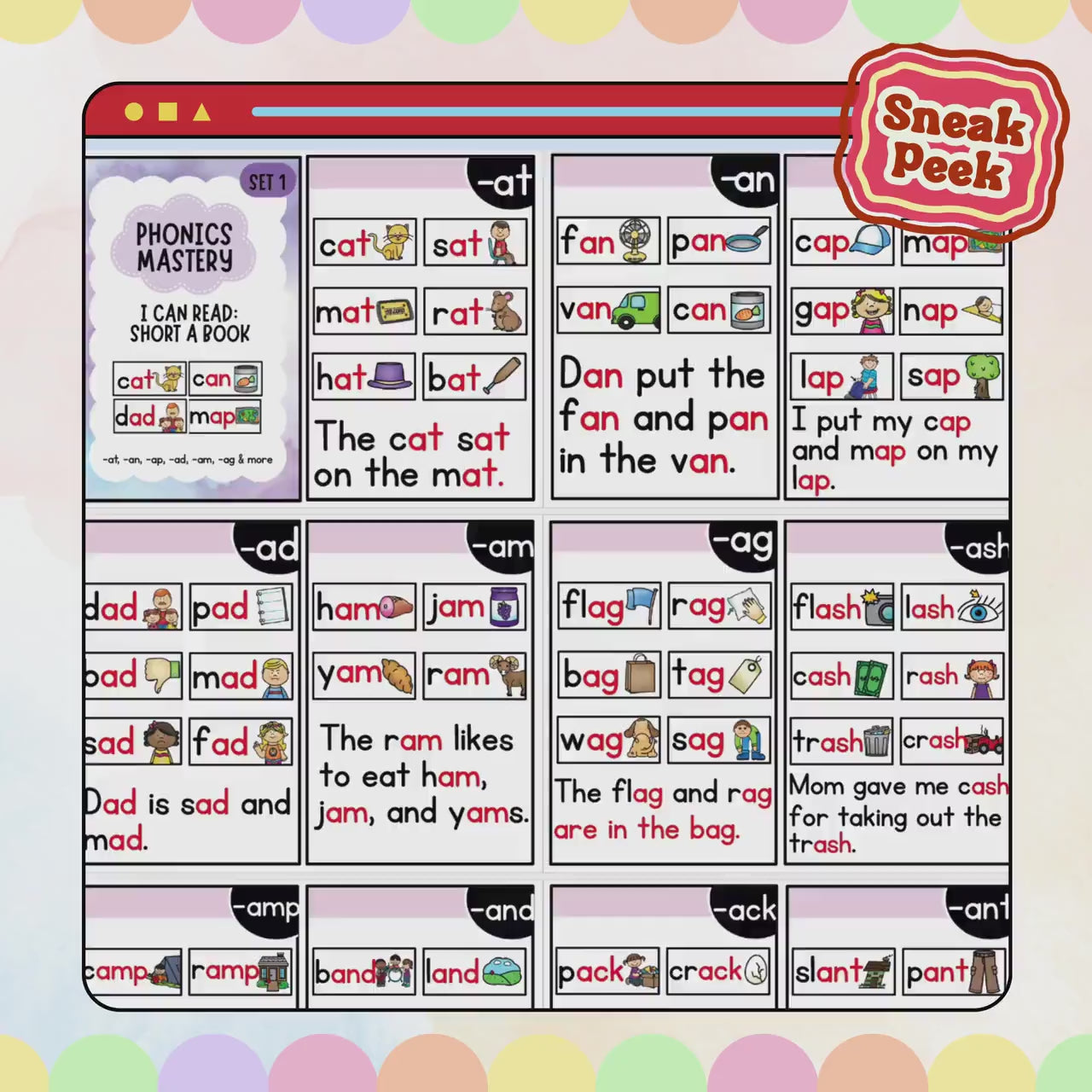 Phonics Mastery Bundle – 15 Sets, 64+ Pages | Learn to Read, Sight Words & CVC Activities (Ages 5–7) | Printable PDF | Instant Download