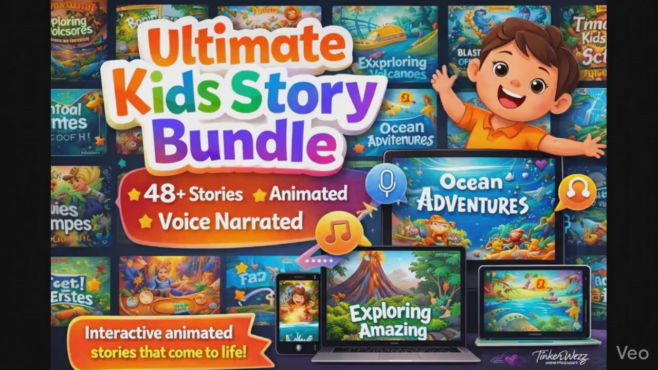AmyWorld Ultimate Kids Combo Bundle – 125+ Animated Story & Adventure Videos | Voice Narration| Instant Download